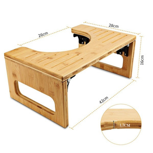 <b>Bamboo</b> Squat Toilet <b>Stool</b> 40x28x16cm Folding Anti Slip Footstool For Bathroom - Product Image 4