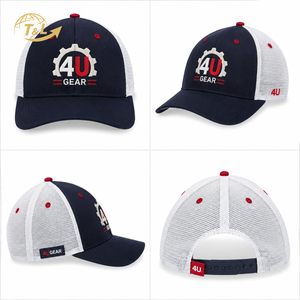 Gorra de béisbol estructurada de 5 paneles de alta calidad 4U, venta al por mayor, con logo personalizado impreso, gorras de camionero de malla transpirable para hombre, ideales para el verano. - Product Image 6