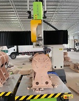 Centre d'usinage CNC 5 axes Tonsing pour le profilage du bois, machine à fabriquer des chaises en bois courbé, double broche, moteur 9,6 kW, prix compétitif