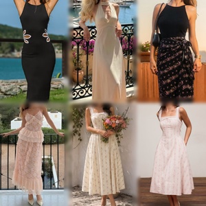 Lot de robes d'occasion mixtes pour femmes, vente en gros, robes d'été florales mi-longues et longues, couleurs assorties - Product Image 1