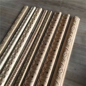 Moulures murales en bois sculptées à la main, corniche de plafond en bois - Product Image 1