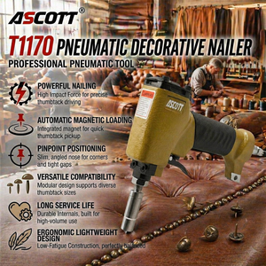 Clavadora Neumática ASCOTT T1170 <span class=keywords><strong>para</strong></span> Tapicería, <span class=keywords><strong>Pistola</strong></span> de Clavos <span class=keywords><strong>para</strong></span> Fabricación de Muebles, Herramienta de Clavado Decorativo - Product Image 3