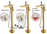 Robinet de baignoire sur pied à débit élevé, ensemble de douche de salle de bain, finition chrome brossé, cartouche céramique, nouveau, pour appartement et hôtel chinois