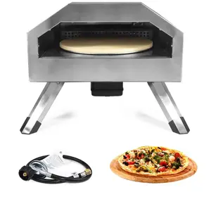 Lớn Xách Tay Lò Nướng Bánh Pizza Thương Mại Gas Burner Bánh Mì Ngoài Trời Bánh Pizza Lò Gas Với Xoay Đá Cho Nhà Hàng