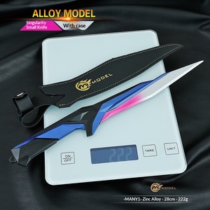 Mercancía del Juego Valorant, Modelo de Aleación, Cuchillos Singularity de Metal, 28CM, Versión con Funda de Cuero, Color Degradado - Product Image 2