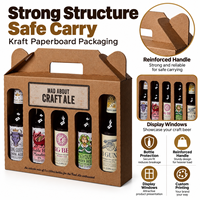 Sac cadeau pour cinq bouteilles de vin, prêt à la vente, fabriqué avec des ouvertures en carton de qualité supérieure et un délai de livraison rapide pour la commercialisation d'alcool.