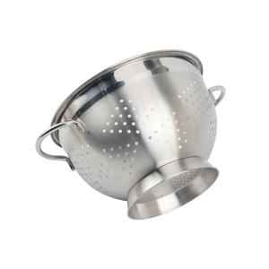 Colador de acero inoxidable con mango y pies de descanso Colador de pasta Colador de alimentos de metal - Product Image 3