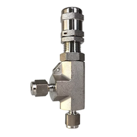 Vanne de décharge proportionnelle en acier inoxydable 1.4408 DIN ISO à embout de raccordement, vanne de décharge de pression d'hydrogène, vanne de sécurité pour gaz 42MPa