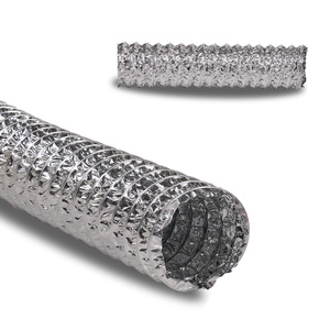 Tuyau de ventilation HVAC flexible en aluminium argenté de 6 pouces x 10 m, rétractable, non <span class=keywords><strong>isolé</strong></span>, pour économie d'énergie industrielle, certifié ISO SGS - Product Image 1