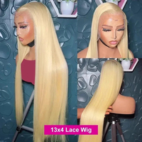Perruque en cheveux humains naturels Grade 12a Long 613 Lisse 13x4 HD 360 Full Lace Front, Perruques frontales en dentelle HD 13x6 en cheveux humains naturels bruts blonds 613