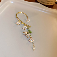 Boucles d'oreilles en perles de fleurs pour filles françaises, bijoux simples et féeriques, sans trous d'oreille, en forme de cœur, petite et fraîche, printemps