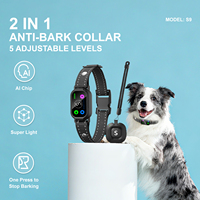 Collier aboiement de chien amélioré 2 en 1-Modes bip/vibration adaptés aux petites et grandes races Dispositif anti-aboiement télécommandé