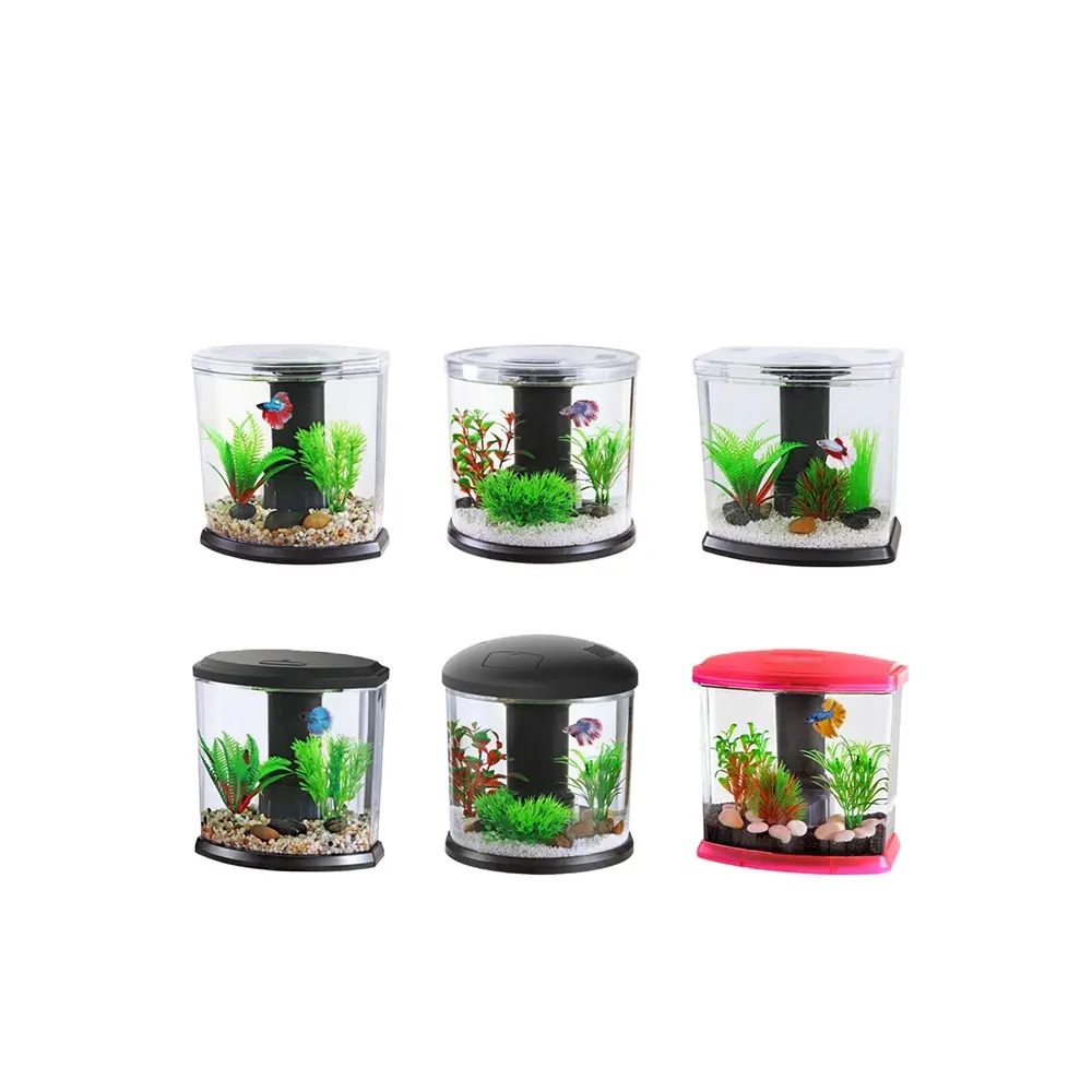DY-1glass Mini Fish Tank Fabriek Directe Verkoop Mini Acryl Ecologisch Klein Aquarium