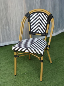 Juego de sillas modernas Whosale para terraza, sillas de bistró francés, silla de jardín de aluminio para exteriores, ratán ecológico - Product Image 4