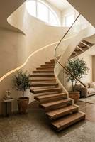 Escalier flottant en spirale de luxe pour la décoration intérieure de villa