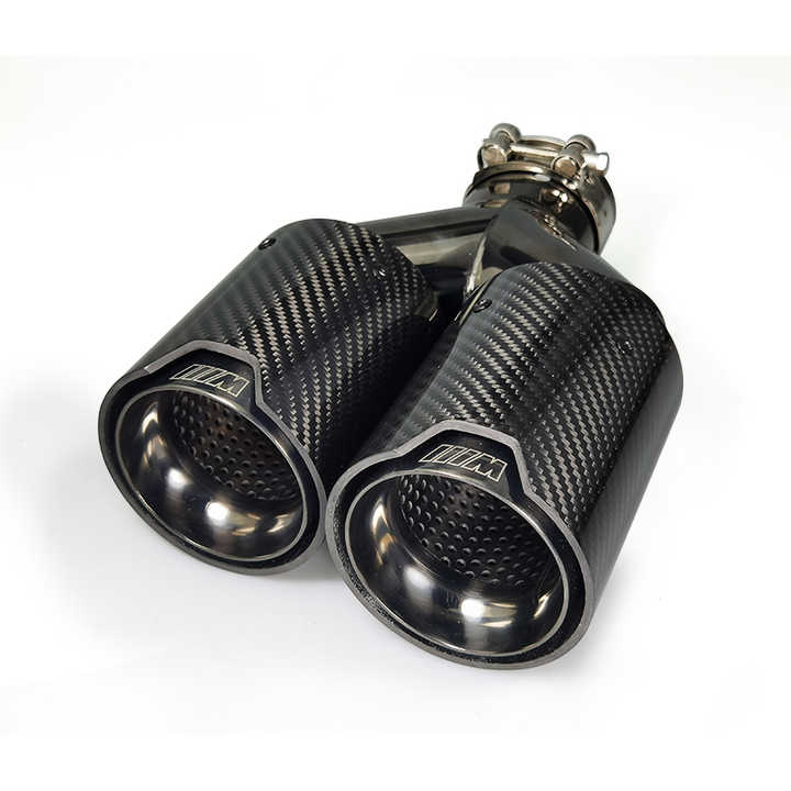 Chrom Exhaust Dual Tips for BMW - Carbon Fiber & Stainless Steel