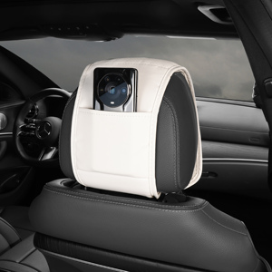 Housse de repose-tête de <span class=keywords><strong>voiture</strong></span> en cuir perforé, protection anti-salissure avec organiseur pour téléphone portable, pour la décoration intérieure de <span class=keywords><strong>voiture</strong></span> - Product Image 3