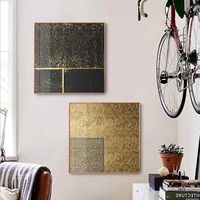 Peinture sur toile abstraite à feuille d'or de luxe, impression vintage nordique, art mural minimaliste pour le salon, décoration intérieure