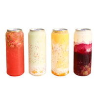 Bouteilles et pots transparents en PET pour aliments et boissons, avec couvercle en aluminium à ouverture facile, pour jus, lait, café