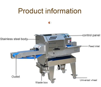 Nouvelle machine à trancher la viande cuite automatique avec épaisseur réglable et lames en acier allié pour charcuterie, saucisses, jambon et produits froids