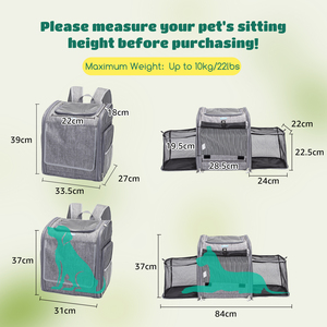 Nobleza zaino trasportino per animali espandibile e pieghevole con finestra a rete comodo trasportino per cani - Product Image 2