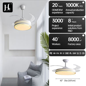 Ventilador de Techo con Lámpara de 42 Pulgadas, Invisible, Retráctil, Inteligente, con 3 Colores Atenuables, Ventilador de Techo con Luz - Product Image 4