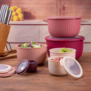 Conjunto de 12 Tigelas de Mistura Vermelhas, Tigelas Plásticas Empilháveis com Bico para Facilitar o Despejo, Essenciais para Cozinha e Confeitaria - Product Image 5