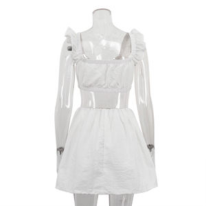 2025 <span class=keywords><strong>vestiti</strong></span> estivi 2 pezzi bianco corto canotta corta e Set gonna da donna - Product Image 5