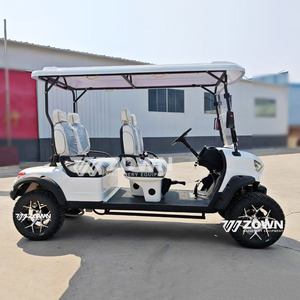 Elegante Carro Utilitario Blanco para Golf con Chasis de Alta Distancia al Suelo, Neumáticos Todoterreno, Buggy para Viajes Cortos en Resorts - Product Image 6