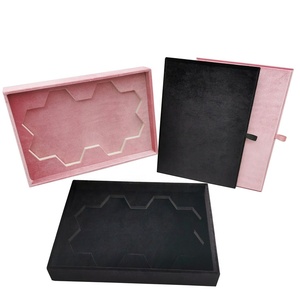 หรูหรากำมะหยี่เครื่องประดับถาดแสดงที่มีฝาปิดถาดเก็บเครื่องประดับตู้โชว์ถาดบรรจุภัณฑ์สำหรับเครื่องประดับสำหรับกล่องแหวนหกเหลี่ยม - Product Image 4