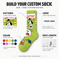 Chaussettes personnalisées OEM pour adultes, chaussettes d'automne en polyester/nylon/coton/fibre de bambou/laine, résistantes aux déchirures, impression numérique 360° sans couture
