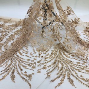 2019 de encaje de la boda de tela neta de lentejuelas de lujo africana de malla de diseños de bordado - Product Image 2