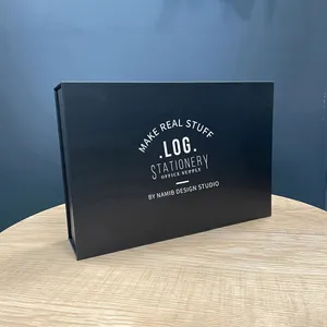 benutzerdefinierte papierverpackung geschenkboxen mit logo, hohe qualität luxuriös schwarz magnetisch zusammenklappbare geschenkboxen