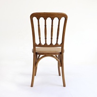 Chaise Napoléon de style moderne en bois, couleur naturelle rustique, pour la location d'événements, mariages, fêtes et banquets