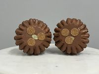 Adorno de Otoño para el Hogar, Decoración Vintage con Dos Conos de Pino, Portavelas para Árbol de Navidad, Regalo Decorativo, Candelabros Marrones