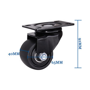 Roulette <span class=keywords><strong>de</strong></span> faible hauteur <span class=keywords><strong>de</strong></span> 3 pouces chargeant 350kg <span class=keywords><strong>Roulettes</strong></span> galvanisées en PP noir <span class=keywords><strong>pour</strong></span> supports d'ordinateur - Product Image 4