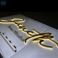 Letrero de Metal con Retroiluminación LED 3D, Letrero con Logotipo Personalizado con Retroiluminación, Letrero de Pared para Negocios, Salón de Belleza, Recepción Interior