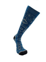Chaussettes de ski en laine mérinos bleue longues tricotées sur mesure OEM pour l'extérieur