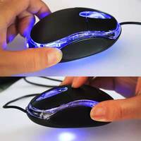Mouse komputer massal murah untuk penerangan kantor OEM/ODM 1.2m mouse kabel USB mini bercahaya kecil