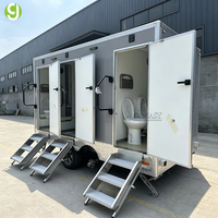 GoEasy Prix d'usine Remorque toilettes VIP de luxe personnalisée à 3 cabines pour toilettes publiques à vendre