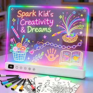 Tableau à dessin LED rechargeable avec 13 effets lumineux colorés, cadeau pour enfants pour toutes les occasions, tableau à dessin LED de 16 pouces - Product Image 1