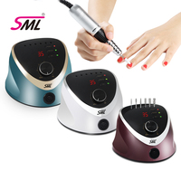 Perceuse à ongles électrique SML en gros, coloris violet/or/or rose, avec aspirateur, pour salon de manucure