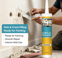 Scellant acrylique économique, écologique, lavable à l'eau, pour la décoration intérieure des bâtiments, remplisseur de joints muraux, directement de l'usine