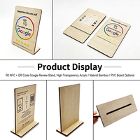 Support en bois NFC pliable pour commande par QR code en restaurant, carte personnalisée