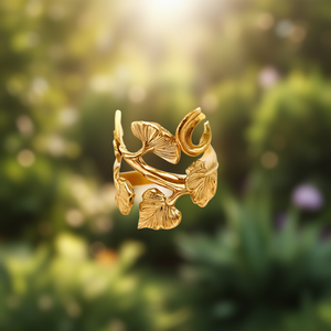 Pendientes de Aro E2286 Dorados con Diseño de Planta, Estilo Clásico, Joyería Unisex para Uso Diario - Product Image 2