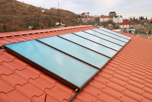 Colector de Agua Caliente <span class=keywords><strong>Solar</strong></span> de Panel Plano Independiente, Recubierto de Cromo Negro, Colector de Titanio, Tubo de Cobre Duradero 66-72 - Product Image 3