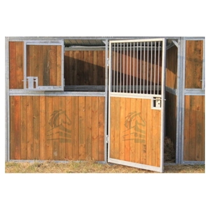 Verkaufen Sie 12ft Outdoor Movable Pre fabrica ted Galvani zed Horse Stable Custom ized Luxuriöse Classic Horse Stable Haustür - Product Image 1