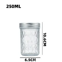 Venta al por mayor de fábrica: Tarros de cristal transparentes vacíos para miel, caviar y alimentos con tapas metálicas, en capacidades de 120ml a 650ml