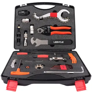 Lebycle advance kit de ferramentas de reparo, conjunto de reparos multifuncional para bicicleta, reparo de bike, 28 em 1