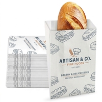 Sac en papier écologique, résistant à la graisse, blanc, pour emporter des biscuits, des beignets, des frites, des hamburgers, emballage alimentaire recyclable avec fond pointu